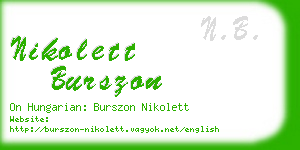 nikolett burszon business card